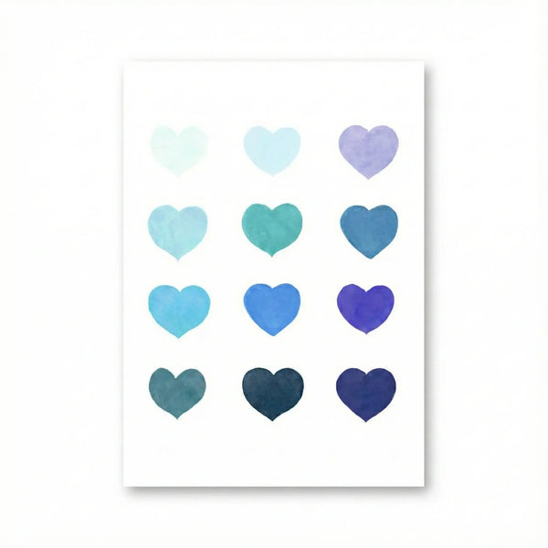 Blue Hearts Card